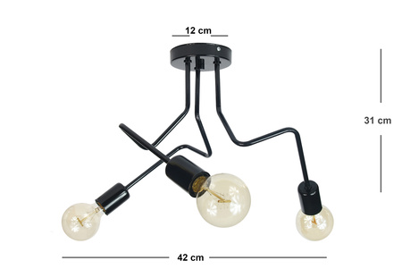 LAMPA SUFITOWA LUNA 1005/3 KOLOR NIEBIESKI (GRUBA STRUKTURA) MODERNO