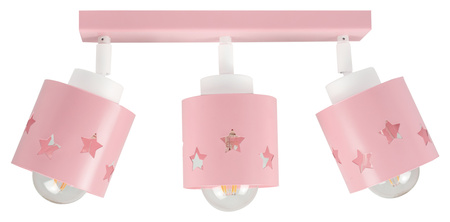 LAMPA DZIECIĘCA RÓŻOWA GWIAZDKI SUFITOWA PLAFON RUCHOMY LUNARI LR/3