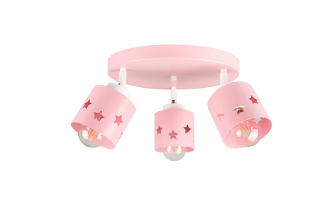 LAMPA SUFITOWA WISZĄCA RÓŻOWA DLA DZIECI PLAFON ŻYRANDOL GWIAZDKI RUCHOMY LUNARI PR/3