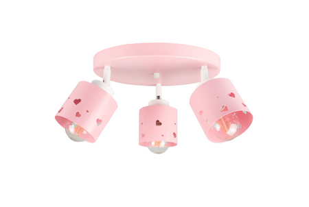 LAMPA SUFITOWA WISZĄCA RÓŻOWA DLA DZIECI PLAFON ŻYRANDOL SERCA LED RUCHOMY LUMIMI PR/3