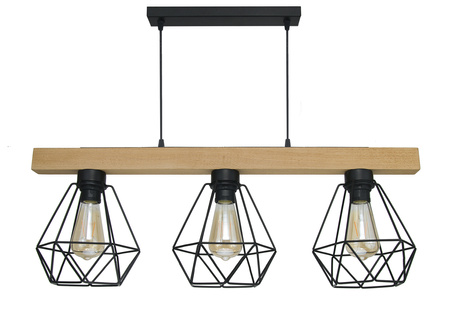 Lampa wisząca Moderno MADERA 3 BASKET WOOD LINE