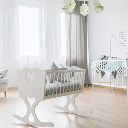 LAMPA SUFITOWA PLAFON BEŻOWA DLA DZIECI WISZĄCA ŻYRANDOL SERCA LED RUCHOMY LUMIMI PB/3