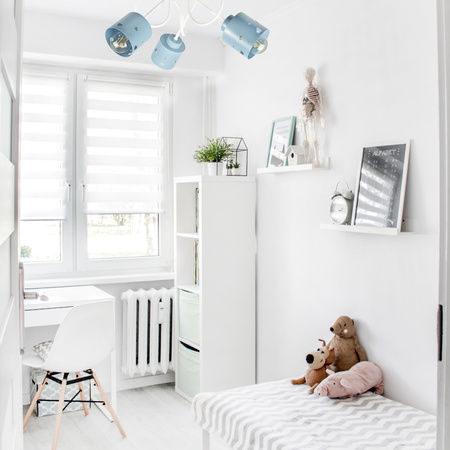 LAMPA DO POKOJU DZIECIĘCEGO SUFITOWA LED BIAŁO-NIEBIESKA ŻYRANDOL SERCA WISZĄCA LUMIMI BN/3