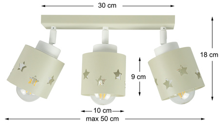 LAMPA DLA DZIECI SUFITOWA WISZĄCA PLAFON GWIAZDKI RUCHOMY BEŻ LUNARI LB/3