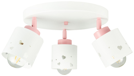 LAMPA SUFITOWA DLA DZIECI PLAFON SERDUSZKA BIAŁY LED RUCHOMY ŻYRANDOL LUMIMI PBR/3