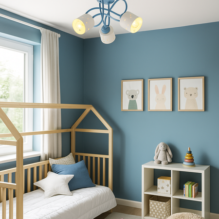 LAMPA SUFITOWA DO POKOJU DZIECIĘCEGO NIEBIESKO-BIAŁA ŻYRANDOL SERCA WISZĄCA LUMIMI NB/3