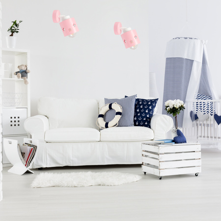 KINKIET RÓŻOWY DLA DZIECI LAMPA ŚCIENNA GWIAZDKI RUCHOMY LUNARI KR/1