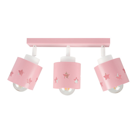 LAMPA DZIECIĘCA RÓŻOWA GWIAZDKI SUFITOWA PLAFON RUCHOMY LUNARI LR/3