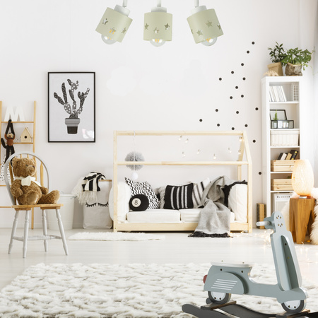 LAMPA DLA DZIECI SUFITOWA WISZĄCA PLAFON GWIAZDKI RUCHOMY BEŻ LUNARI LB/3