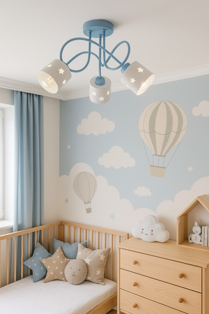 LAMPA SUFITOWA GWIAZDKI NIEBIESKI DO POKOJU DZIECIĘGO WISZĄCA LUNARI NB/3