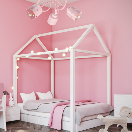 LAMPA SUFITOWA DO POKOJU DZIECIĘCEGO RÓŻOWA ŻYRANDOL E27 SERCA WISZĄCA LUMIMI R/3