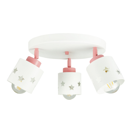 LAMPA SUFITOWA DZIECIĘCA PLAFON BIAŁY RÓŻOWY DLA DZIECI RUCHOMY E27 LUNARI PBR/3