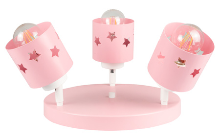 LAMPA SUFITOWA WISZĄCA RÓŻOWA DLA DZIECI PLAFON ŻYRANDOL GWIAZDKI RUCHOMY LUNARI PR/3