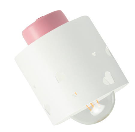 LAMPA SUFITOWA KOLOROWA DLA DZIECI RÓŻOWA ŻYRANDOL E27 SERCA WISZĄCA LUMIMI RB/3
