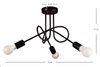 LAMPA SUFITOWA MONDO LOFT 1001/3 KOLOR CZARNY MODERNO