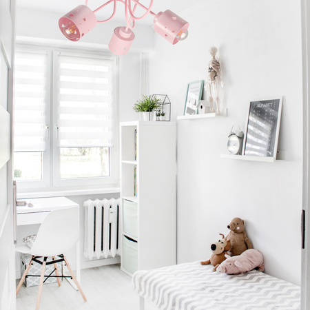 LAMPA SUFITOWA DO POKOJU DZIECIĘCEGO RÓŻOWA ŻYRANDOL E27 SERCA WISZĄCA LUMIMI R/3
