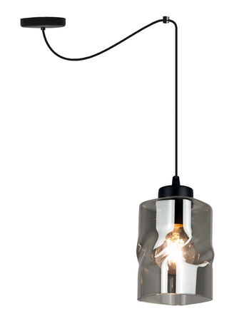 Lampa AURA Pająk czarna Sufitowa Wisząca Żyrandol 1 Szklany Klosz grafitowy