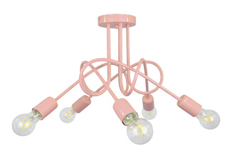 LAMPA SUFITOWA DZIECIĘCA MONDO 5 RÓŻ PASTEL