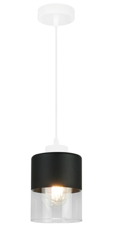 Lampa Wisząca Biała Sufitowa Zwis 1 Żyrandol Szklany Klosz Led E27 Harmonia