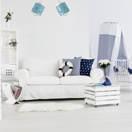 LAMPA SUFITOWA DLA DZIECI NIEBIESKA GWIAZDKI WISZĄCA KOSMOS PLAFON LUNARI LN/2