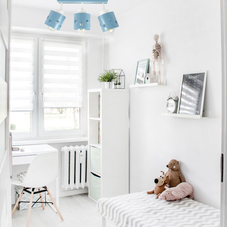 LAMPA SUFITOWA DZIECIĘCA NIEBIESKA WISZĄCA PLAFON GWIAZDKI RUCHOMY LUNARI LN/3