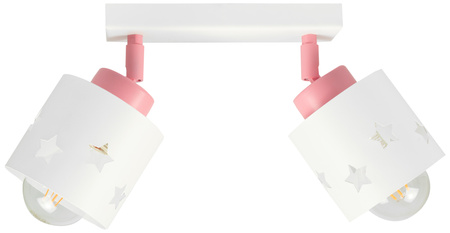LAMPA SUFITOWA RÓŻOWO-BIAŁA GWIAZDKI DZIECIĘCA WISZĄCA RUCHOMA LUNARI LBR/2
