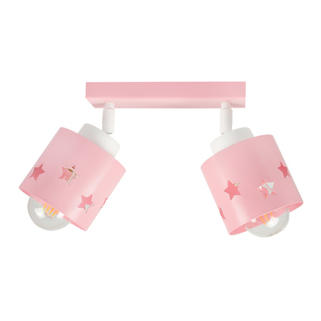 RÓŻOWA LAMPA DLA DZIECI SUFITOWA WISZĄCA ŻYRANDOL PLAFON GWIAZDKI LUNARI LR/2