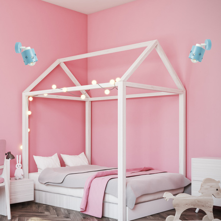 LAMPA KINKIET NIEBIESKI DLA DZIECI GWIAZDKI LED RUCHOMY LUNARI KN/1