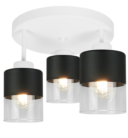 Lampa Wisząca Plafon Sufitowy Biały Żyrandol Szklane Klosze Led