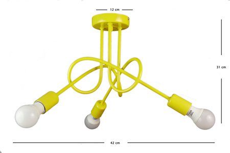 LAMPA SUFITOWA MONDO LOFT 1001/3 KOLOR ŻÓŁTY MODERNO
