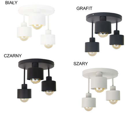 Plafon okrągły 3 poziomy NAIROBI GRAFIT