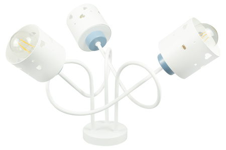 LAMPA SUFITOWA DLA DZIECI LED BIAŁO-NIEBIESKA ŻYRANDOL SERCA NOWOCZESNA ŻYRANDOL LUMIMI BBN/3