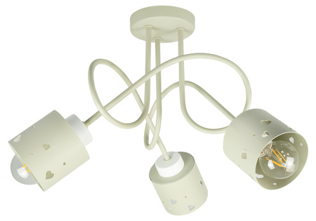 LAMPA DLA DZIECI KOLOROWA SUFITOWA BEŻOWA ŻYRANDOL E27 SERCA WISZĄCA LUMIMI LBR/3