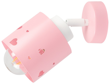 KINKIET RÓŻOWY SERCA DLA DZIECI LAMPA ŚCIENNA RUCHOMY LUMIMI KR/1