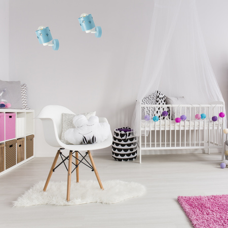 LAMPA KINKIET NIEBIESKI DLA DZIECI GWIAZDKI LED RUCHOMY LUNARI KN/1