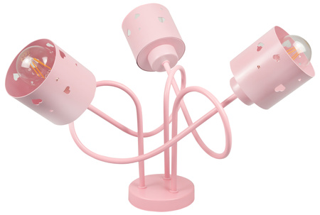 LAMPA SUFITOWA DO POKOJU DZIECIĘCEGO RÓŻOWA ŻYRANDOL E27 SERCA WISZĄCA LUMIMI R/3