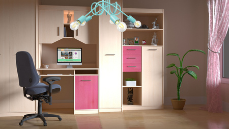 LAMPA SUFITOWA DZIECIĘCA MONDO 5 TURKUS PASTEL