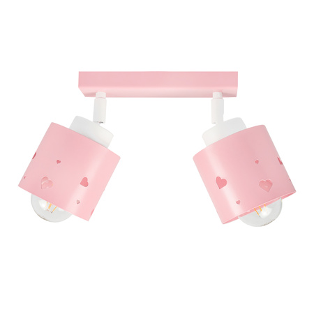 RÓŻOWA LAMPA DLA DZIECI SERCA SUFITOWA PLAFON LUMIMII LR/2