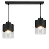 Lampa Wisząca Czarna Żyrandol Listwa 2 Szklane Klosze Sufitowa Led Harmonia