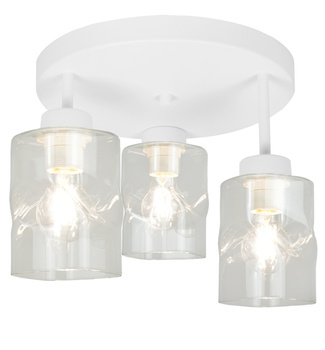 Plafon sufitowy AURA Biały Szklany Bezbarwny Klosz