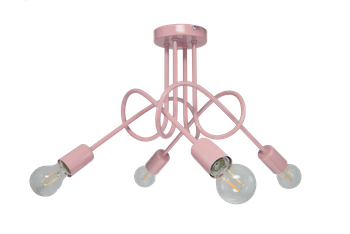 LAMPA SUFITOWA DZIECIĘCA MONDO 4 RÓŻOWY PASTEL