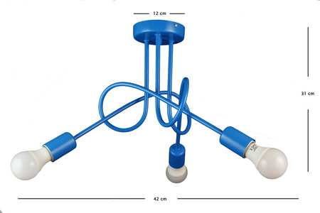 LAMPA SUFITOWA MONDO LOFT 1001/3 KOLOR NIEBIESKI (GRUBA STRUKTURA) MODERNO