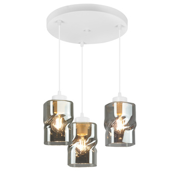 Plafon AURA Biały Szklany Grafitowy Klosz