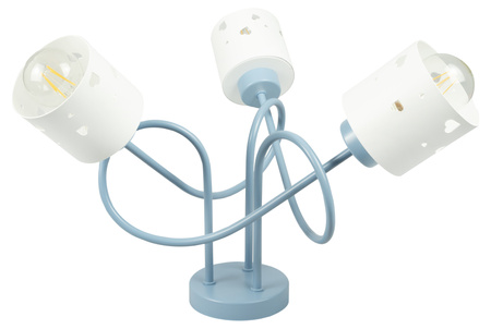LAMPA SUFITOWA DO POKOJU DZIECIĘCEGO NIEBIESKO-BIAŁA ŻYRANDOL SERCA WISZĄCA LUMIMI NB/3