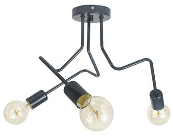 LAMPA SUFITOWA LUNA 1005/3 KOLOR GRAFIT MODERNO