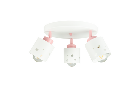 LAMPA SUFITOWA DLA DZIECI PLAFON SERDUSZKA BIAŁY LED RUCHOMY ŻYRANDOL LUMIMI PBR/3
