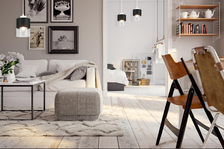 Lampa Wisząca Biała Sufitowa Zwis 1 Żyrandol Szklany Klosz Led E27 Harmonia