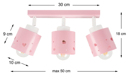LAMPA SUFITOWA DZIECIĘCA RÓŻOWA WISZĄCA PLAFON SERCA RUCHOMY LUMIMI LBR/3