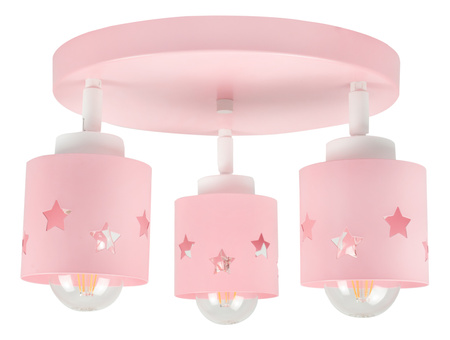 LAMPA SUFITOWA WISZĄCA RÓŻOWA DLA DZIECI PLAFON ŻYRANDOL GWIAZDKI RUCHOMY LUNARI PR/3