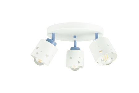 LAMPA SUFITOWA LED DZIECIĘCA PLAFON SERDUSZKA BIAŁO-NIEBIESKI RUCHOMY ŻYRANDOL E27 LUMIMI PBN/3
